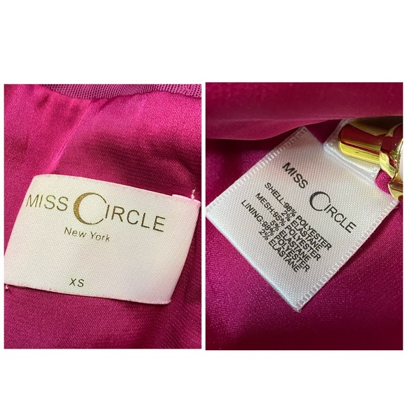 Miss Circle Holly Fuchsia Crystallized Corset High Slit Satin Gown Size XS - Picture 12 of 13